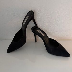 Steve Madden Black Pointed Toe Stiletto Mules